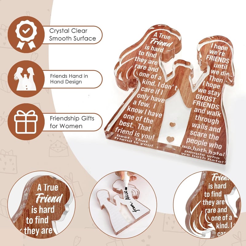 LuoHere Friend Birthday Gifts for Women Friendship Best Friend Valentines Ideas Soul Sister Female Bestie BFF, Mothers Day Christmas Unique Gifts Friends Forever Inspirational Cheer up Thank You Friend Plaque - Image 2